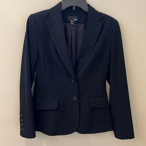 Blazer Size 6 Black Lined Button Closure Pleats Classic  Casual Style Pockets